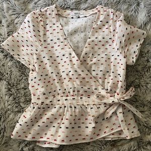 Madewell Wrap Top with detailing
